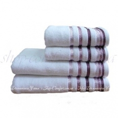 Полотенце махровое Shamrock Bianna (бело-лиловое) 50х90